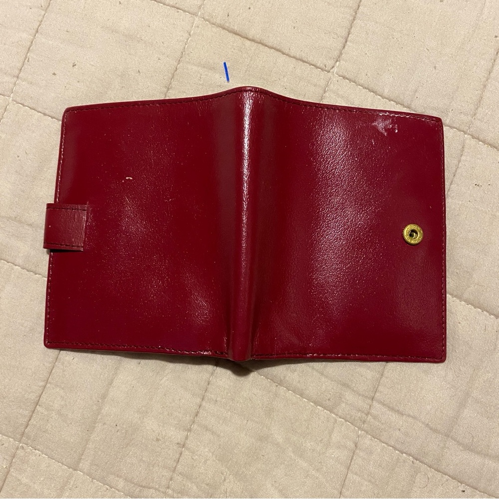 ROLEX watches vintage red leather bifold wallet snap close - Picture 8 of 8